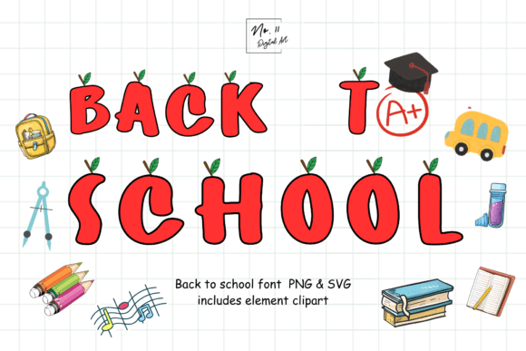 Back to School Rad Apple Font Clipart: A Creative Resource for All Your Projects