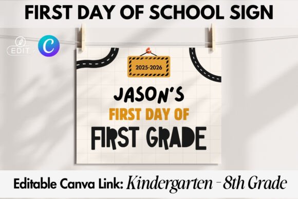 Back to School Sign Canva Template 4