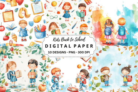 Kids Back to School Digital Paper